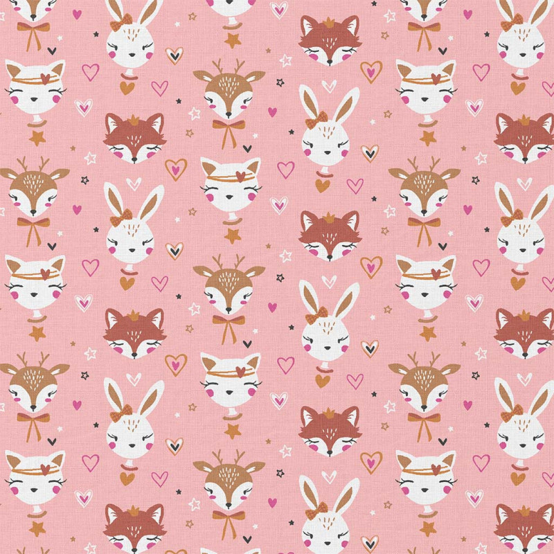 Printed Cotton ANIBEL Pink / Brown